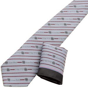 画像3: ポケットチーフ付き 織ネクタイ　シルバー